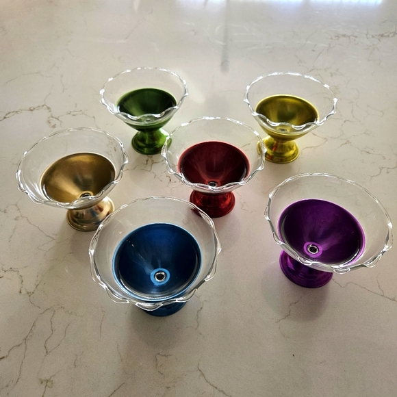 6 Vintage ice cream dessert 🍨 cups - Picture 1 of 10